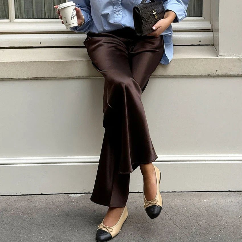 Brie Satin Flare Pants