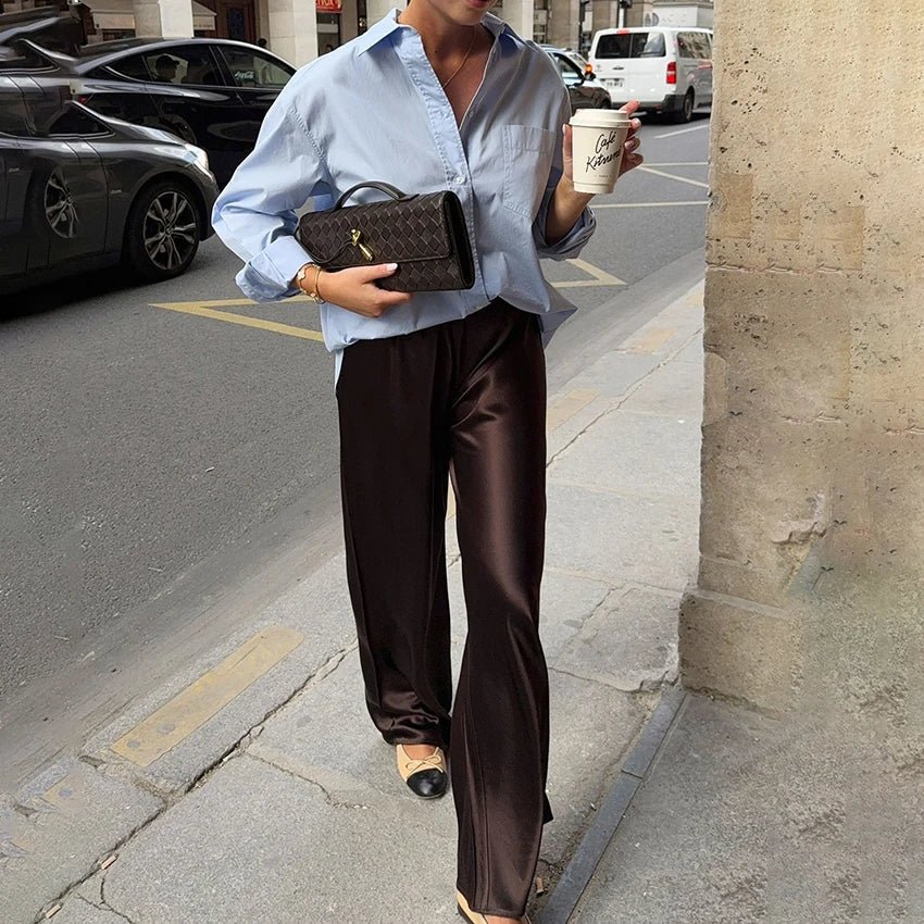 Brie Satin Flare Pants