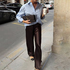 Brie Satin Flare Pants