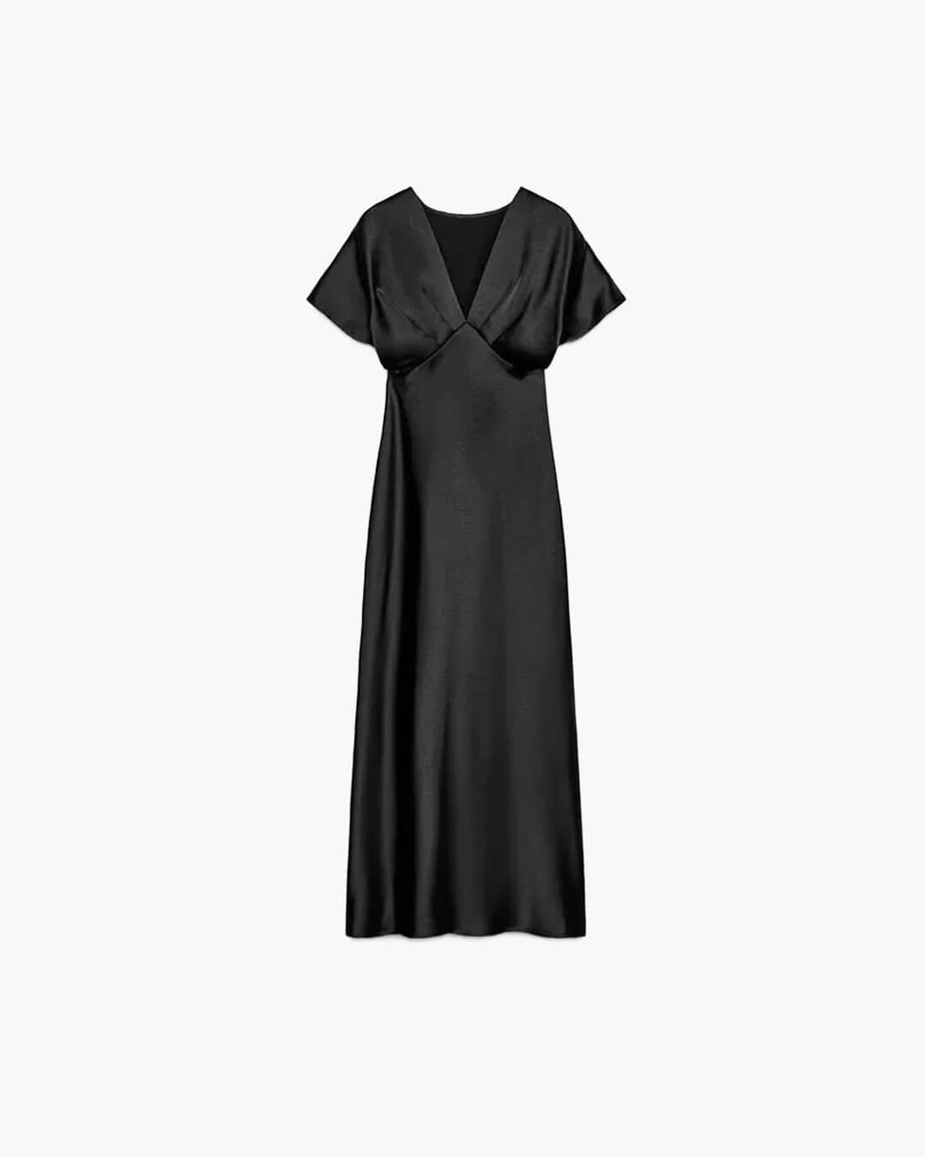 Briona V Neck Satin Midi Dress