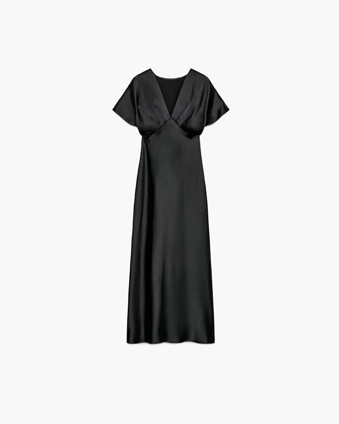 Briona V Neck Satin Midi Dress