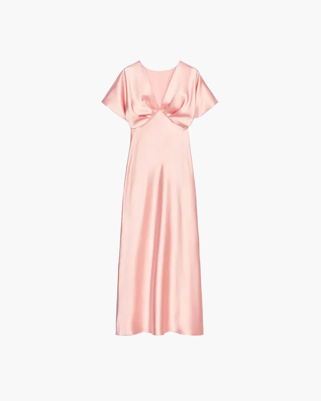 Briona V Neck Satin Midi Dress