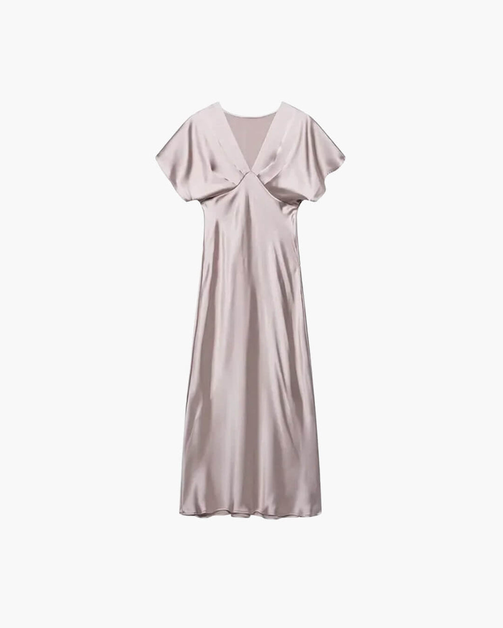 Briona V Neck Satin Midi Dress