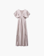 Briona V Neck Satin Midi Dress