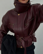 Brooklyn Belted Faux Leather Jacket