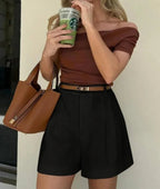 Camila High-Waisted Tailored Shorts