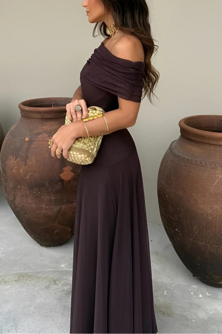 Cecile Off-Shoulder Ruched Maxi Dress