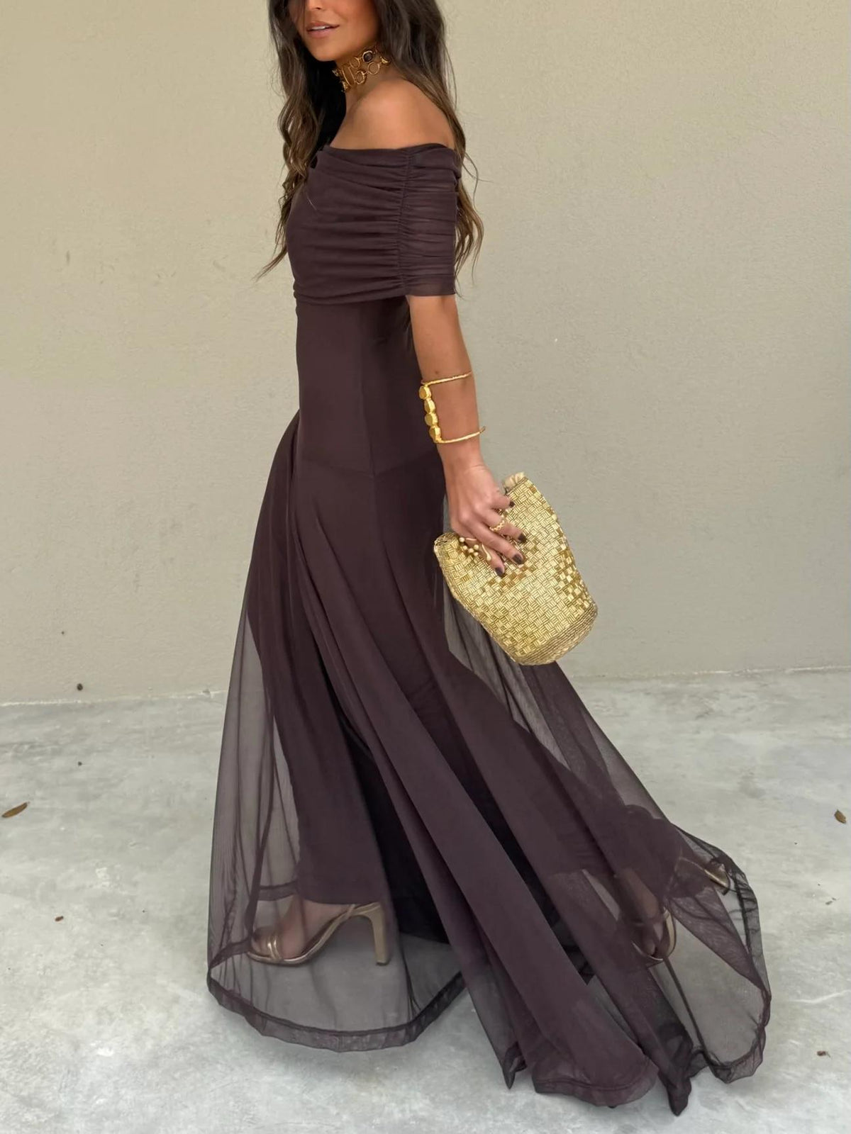 Audrey Off Shoulder Maxi Dress