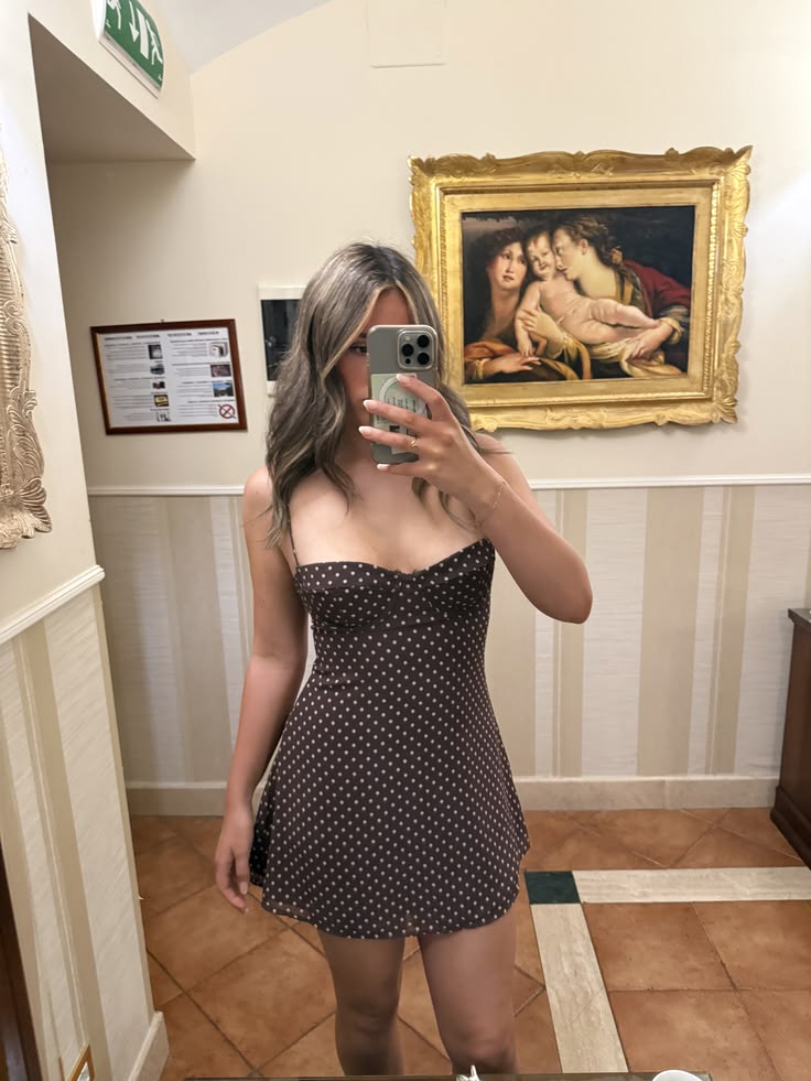 Celestia Polka Dot Mesh Mini Dress