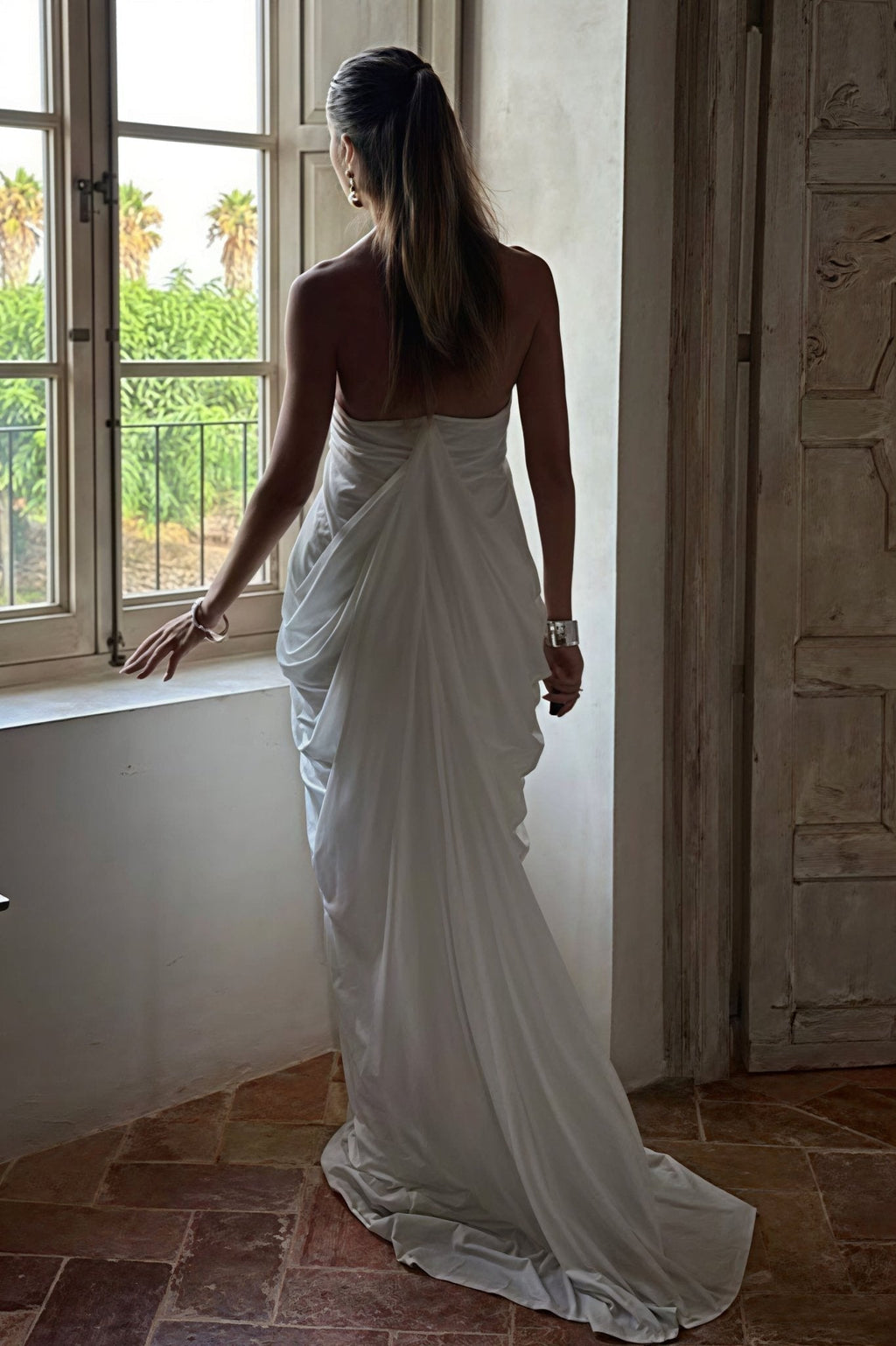 Celia Ruffled Tulle Maxi Dress