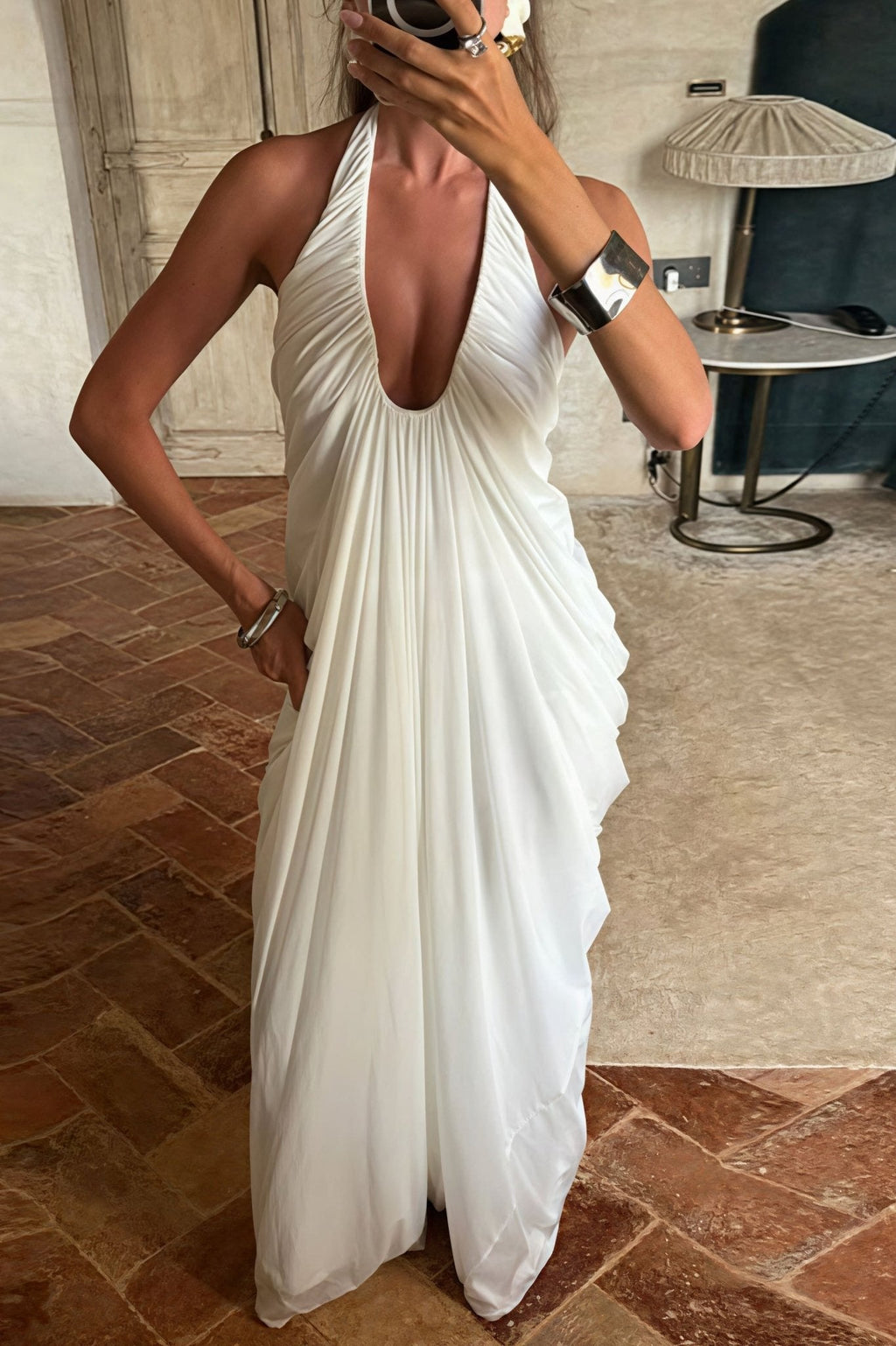 Celia Ruffled Tulle Maxi Dress