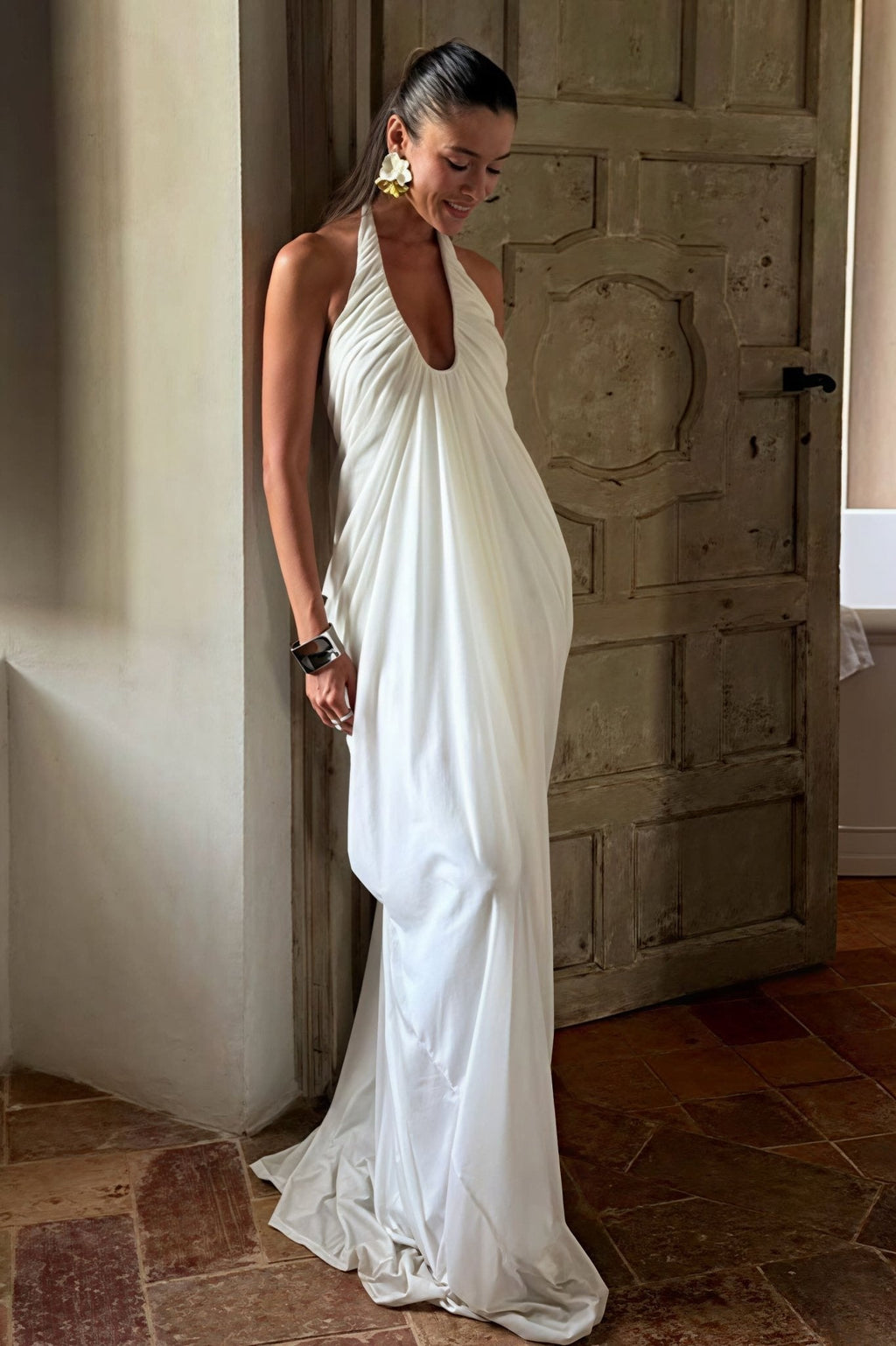 Celia Ruffled Tulle Maxi Dress
