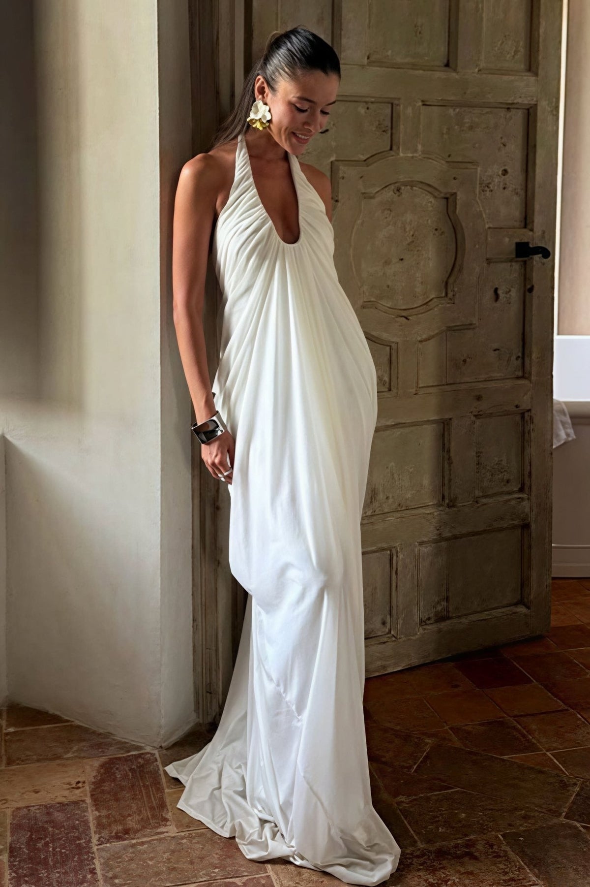 Celia Ruffled Tulle Maxi Dress