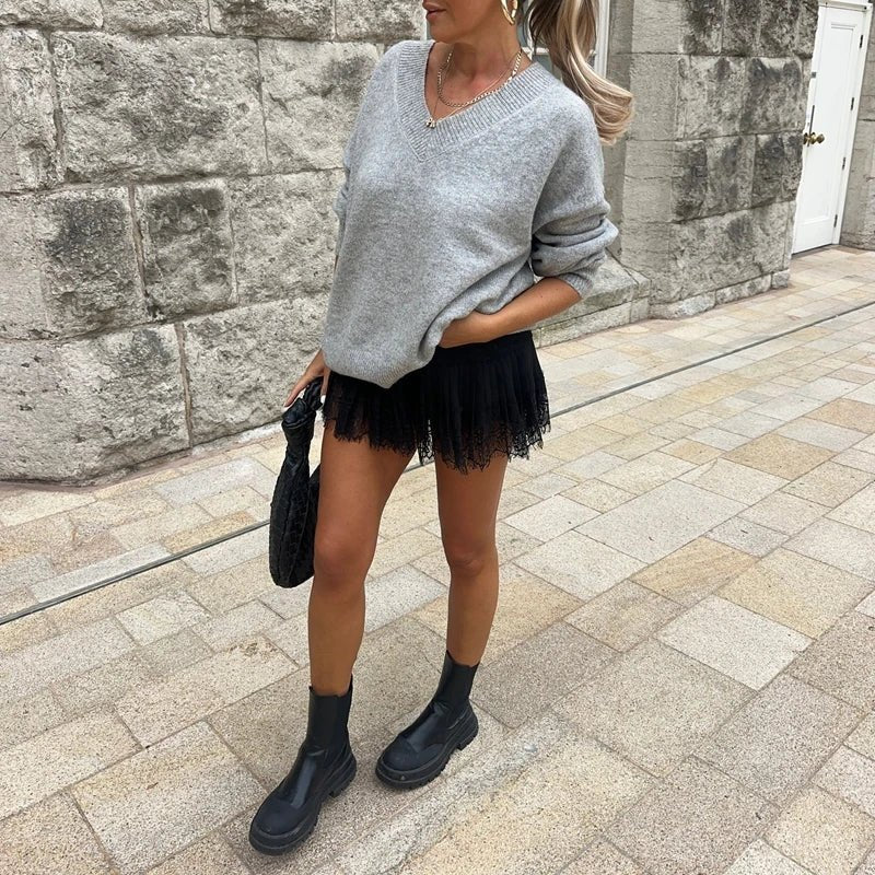 Charmaine Lace Ruffle Mini Skirt