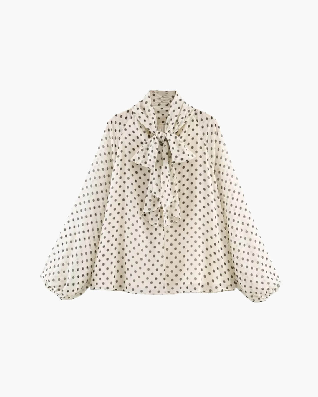 Cleo High Collar Polka Dot Blouse