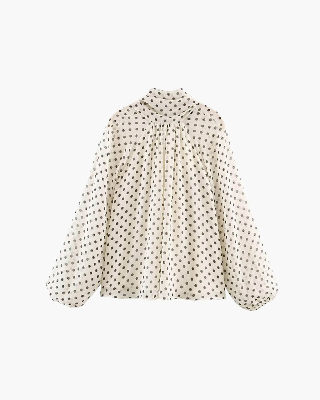 Cleo High Collar Polka Dot Blouse