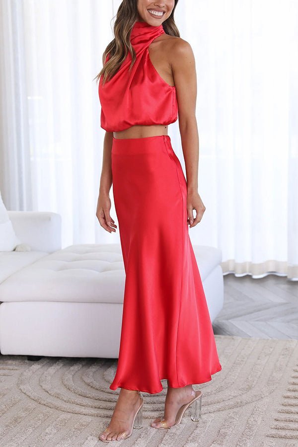 Coralie Two-Piece Satin Wedding Guest Set
