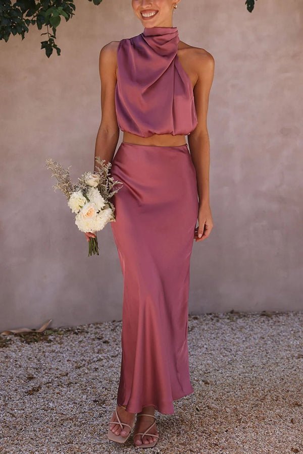 Coralie Two-Piece Satin Wedding Guest Set