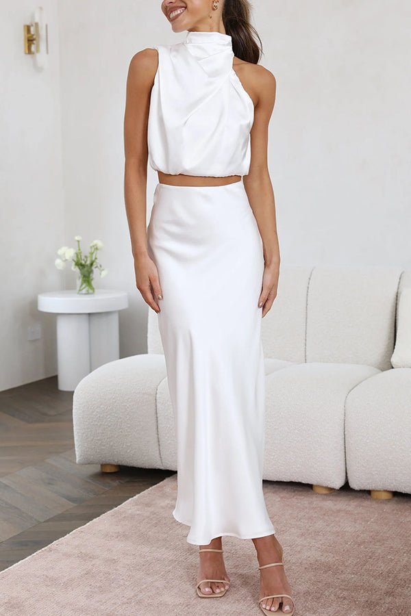 Coralie Two-Piece Satin Wedding Guest Set