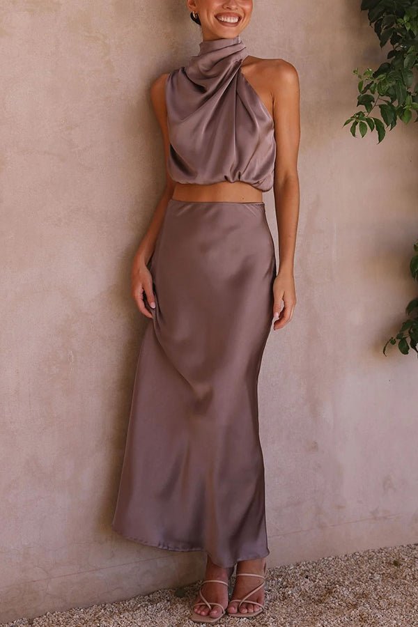 Coralie Two-Piece Satin Wedding Guest Set