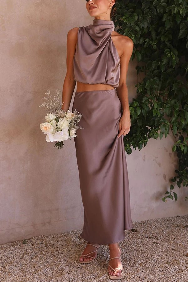 Coralie Two-Piece Satin Wedding Guest Set