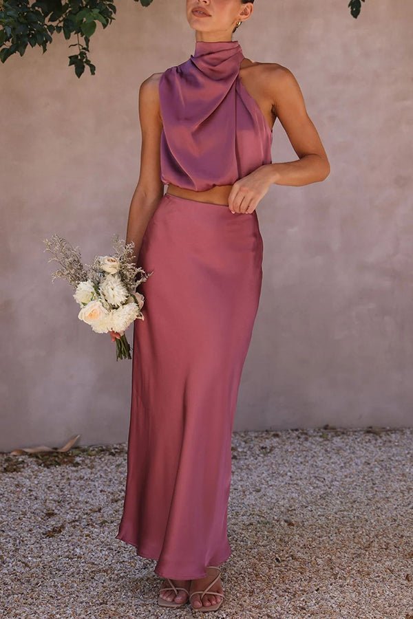 Coralie Two-Piece Satin Wedding Guest Set
