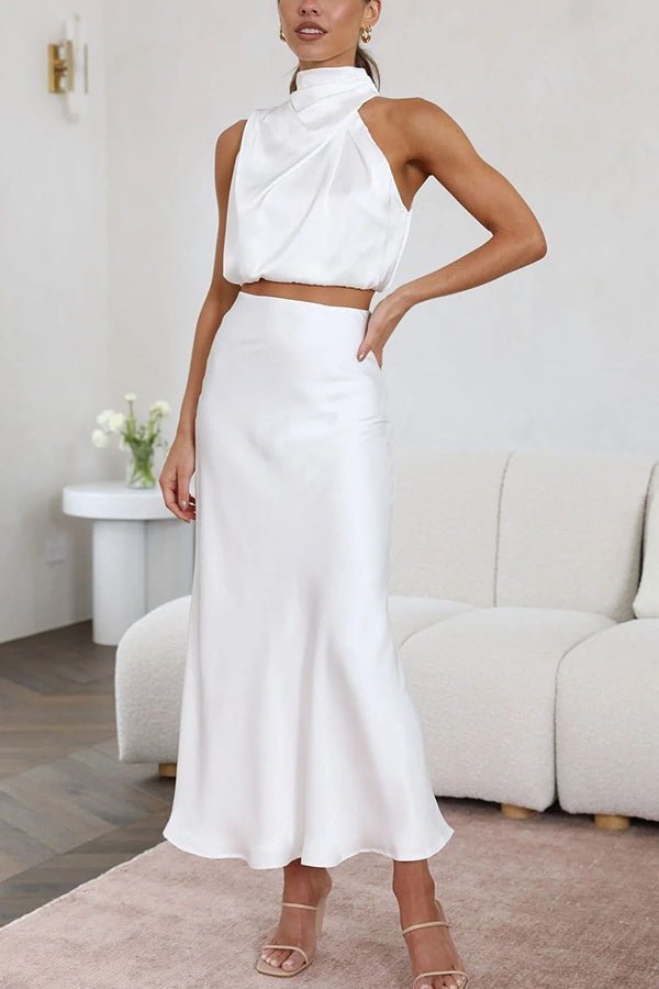 Coralie Two-Piece Satin Wedding Guest Set