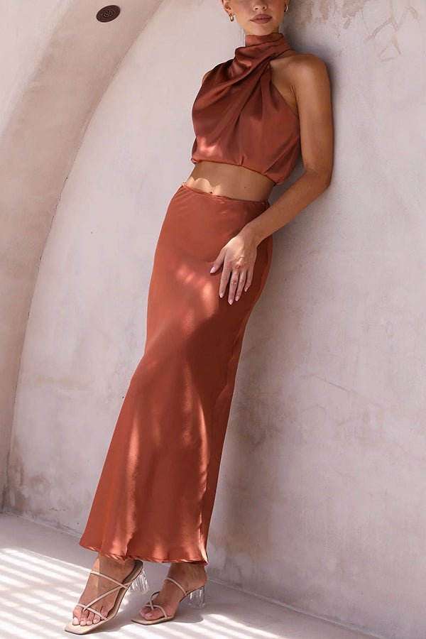 Coralie Two-Piece Satin Wedding Guest Set