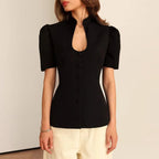 Cosima Stand Collar Top