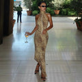 Denise Leopard Halter Maxi Dress