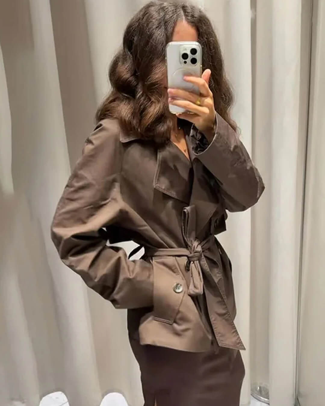 Dianna Belted Short Trench Coat