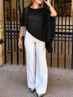 Effie Batwing Knitted Shawl Top