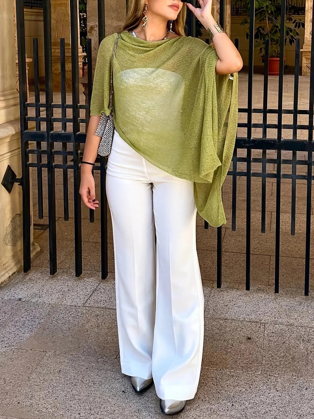 Effie Batwing Knitted Shawl Top