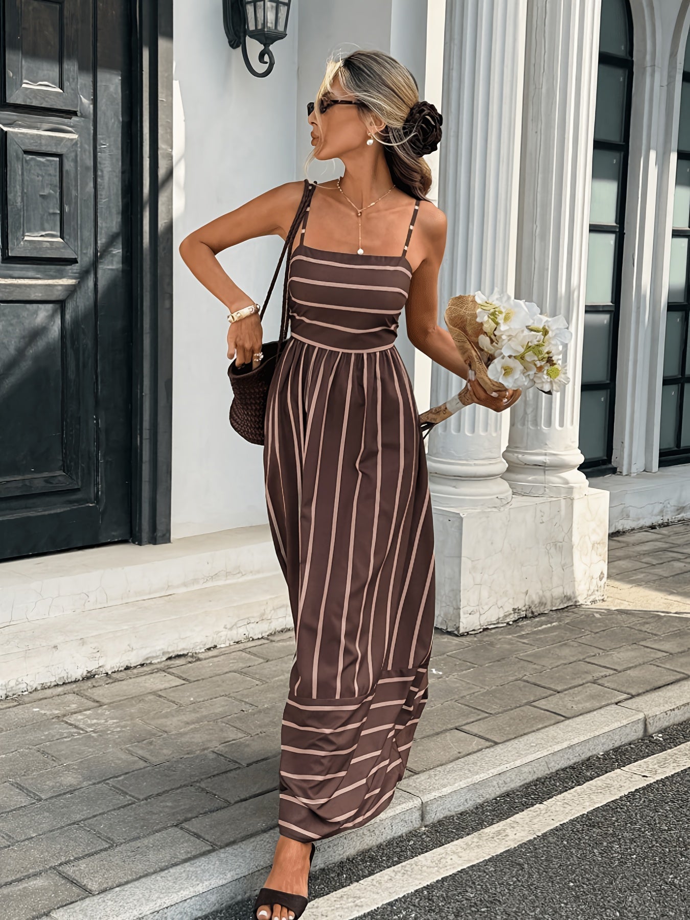 Angela Striped Linen Slip Dress