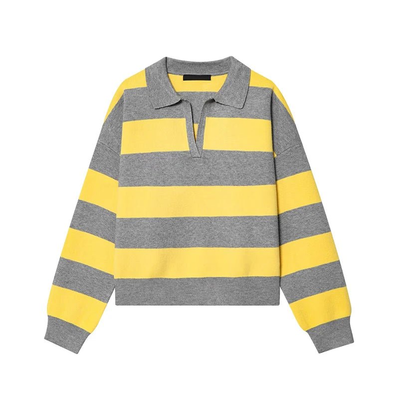 Aerin Striped Knit Polo Sweater