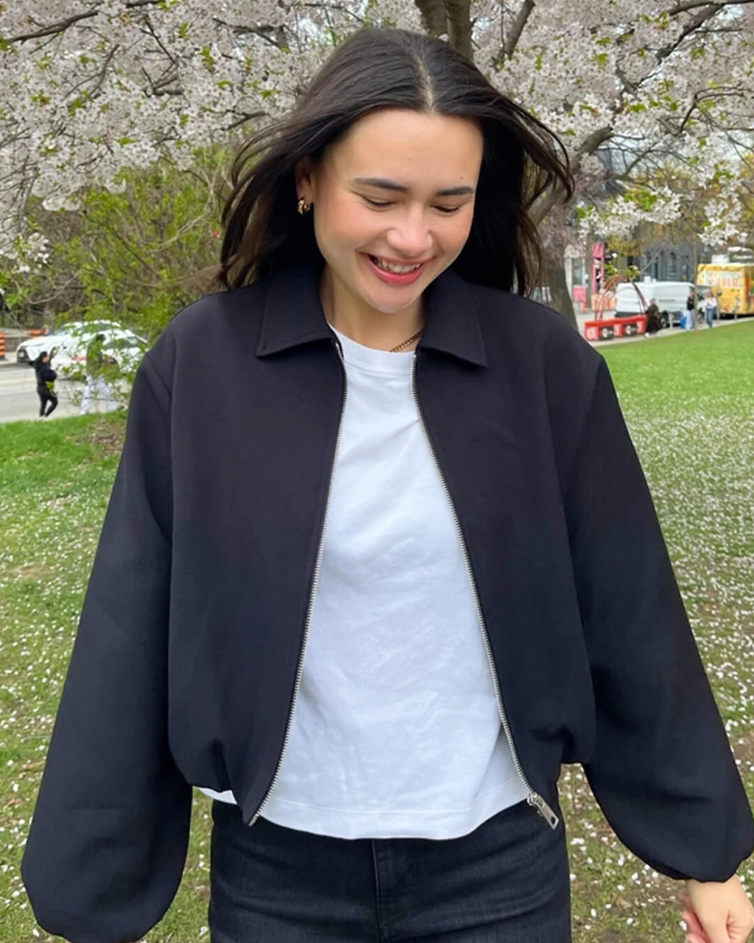 Ellaria Puff Sleeve Bomber Jacket