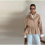 Ellen Drawstring Stand Collar Jacket