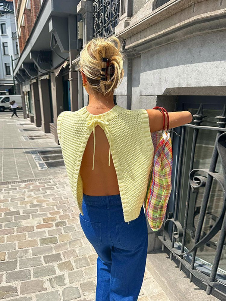 Emelia Open-Back Knit Tank