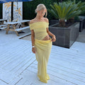 Emilia Asymmetrical Lace Long Dress
