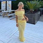 Emilia Asymmetrical Lace Long Dress