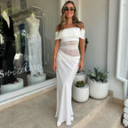 Emilia Asymmetrical Lace Long Dress