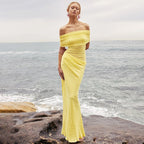 Emilia Asymmetrical Lace Long Dress
