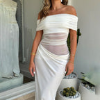 Emilia Asymmetrical Lace Long Dress