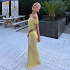 Emilia Asymmetrical Lace Long Dress