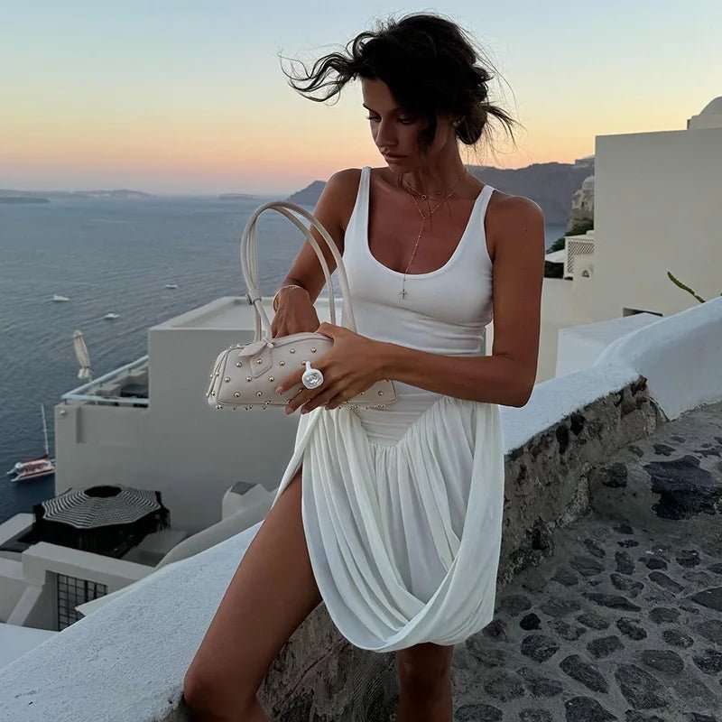Enora Sleeveless Draped Mini Dress