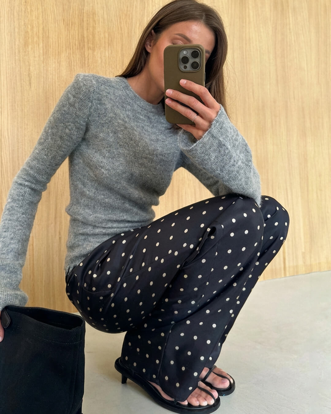 Evita Polka Dot Satin Pants