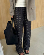 Evita Polka Dot Satin Pants