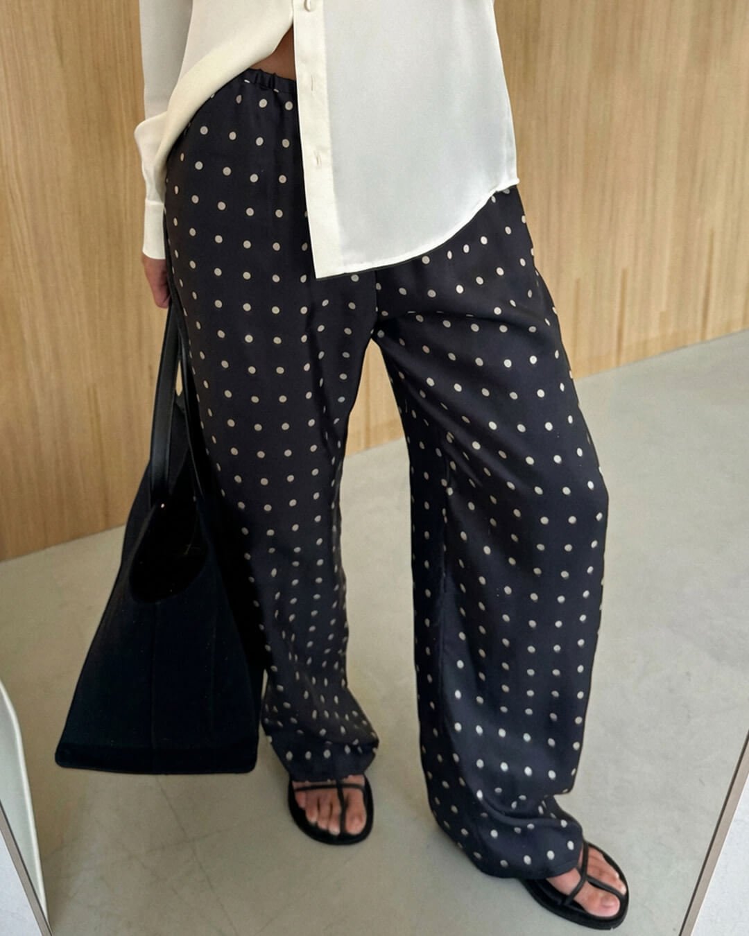 Evita Polka Dot Satin Pants