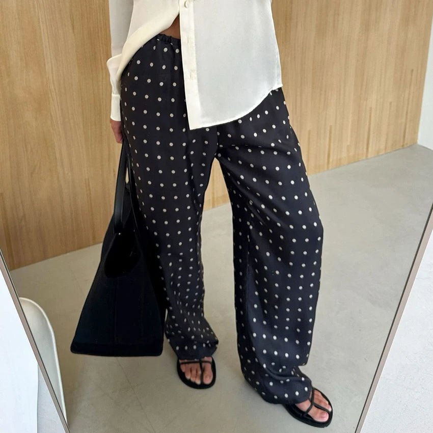 Evita Polka Dot Satin Pants