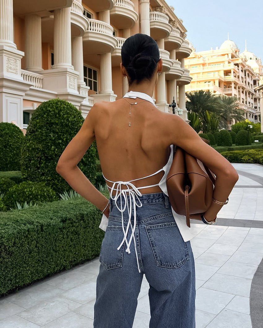 Felice Halter Neck Backless Top